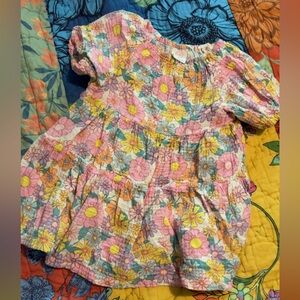 Wonder Nation Floral Kids Dress - Pink, Yellow, Blue